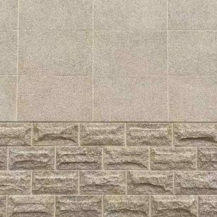 临沧 黄金麻自然面蘑菇石配荔枝面干挂