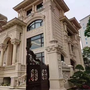 临沧 黄金麻花岗岩别墅外墙干挂效果展示