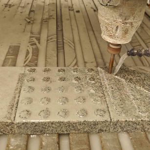 临沧 芝麻白花岗岩石材盲人石、盲道石、盲点石