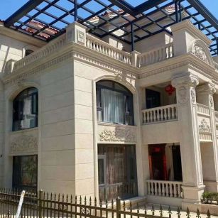 临沧 黄金麻花岗岩荔枝面别墅外墙干挂