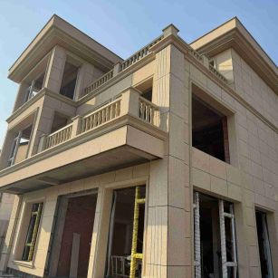 临沧 黄金麻花岗岩石材荔枝面外墙干挂效果展示