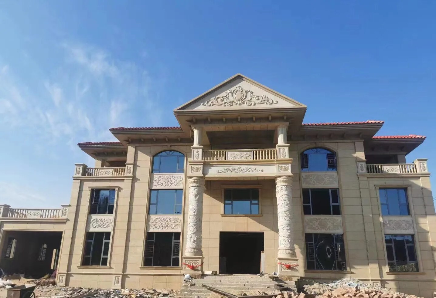 临沧 黄金麻花岗岩别墅外墙干挂